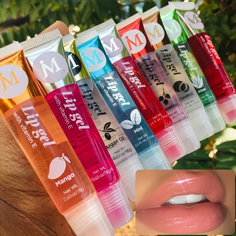 6Pcs Moisturizing Clear Lip Gloss Set – Plumping Lip Oils with Natural Flavors