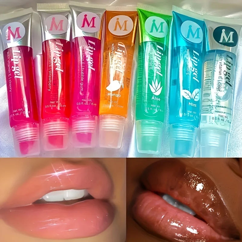 6Pcs Moisturizing Clear Lip Gloss Set – Plumping Lip Oils with Natural Flavors