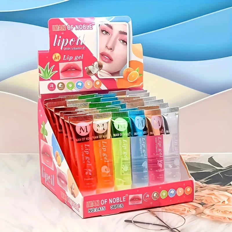 6Pcs Moisturizing Clear Lip Gloss Set – Plumping Lip Oils with Natural Flavors