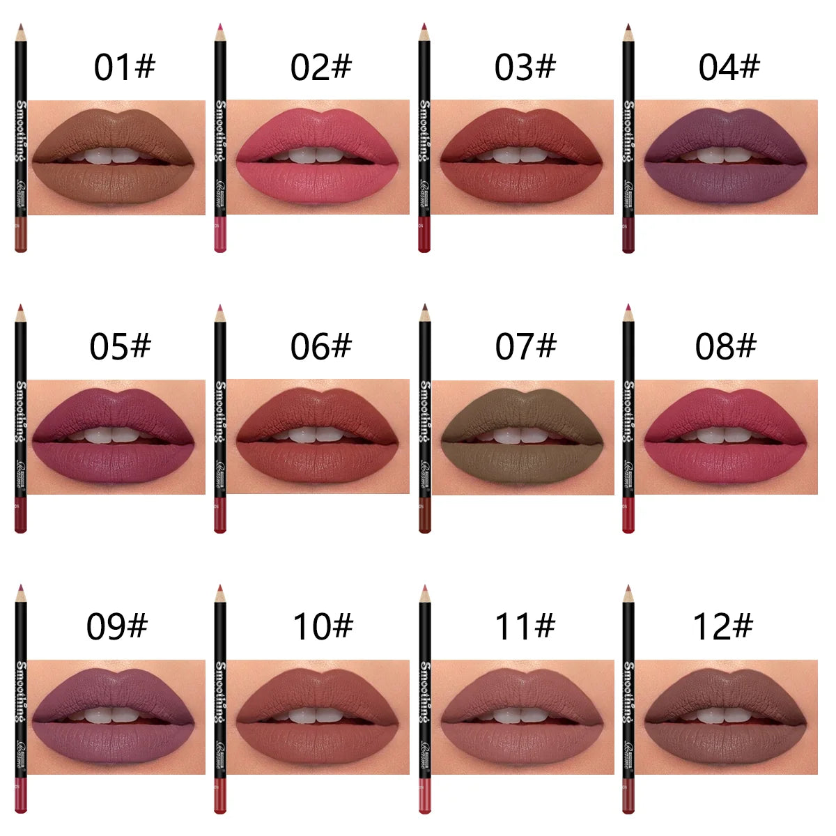 12-Piece Long-Lasting Lipstick Set – Matte Lip Gloss & Professional Lip Liner