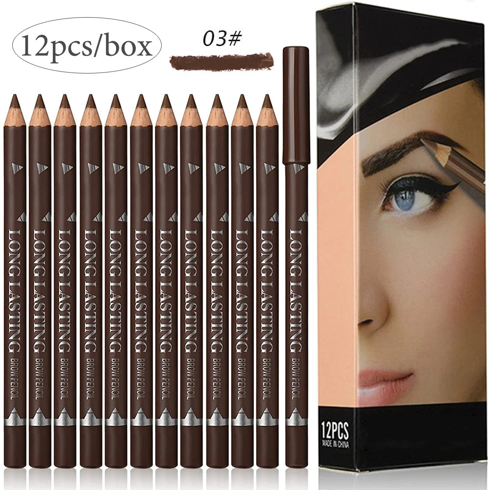 6/12Pcs Waterproof Eyebrow Pencil Set – Professional Eye Makeup Tool