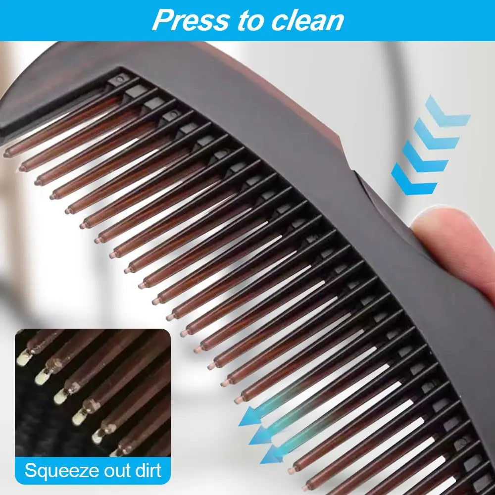 Dandruff Removal Scalp Hair Comb – Self-Cleaning Anti-Static Massage Brushes