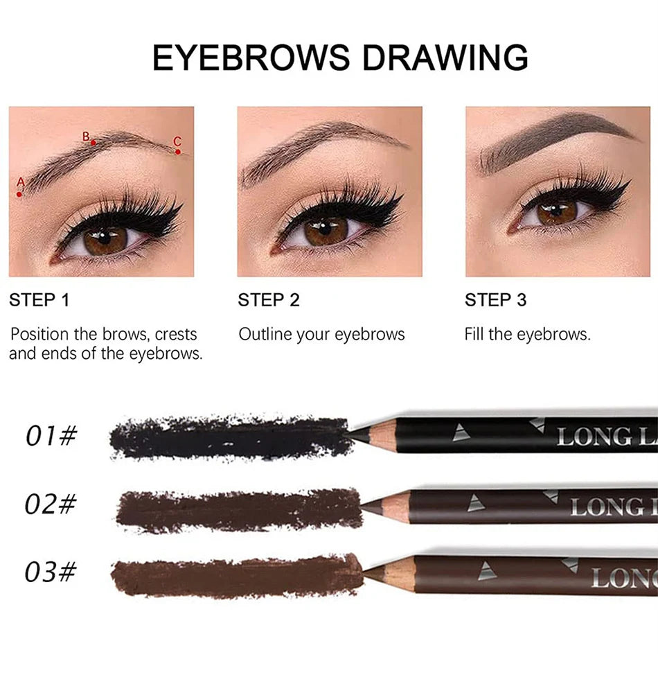 6/12Pcs Waterproof Eyebrow Pencil Set – Professional Eye Makeup Tool