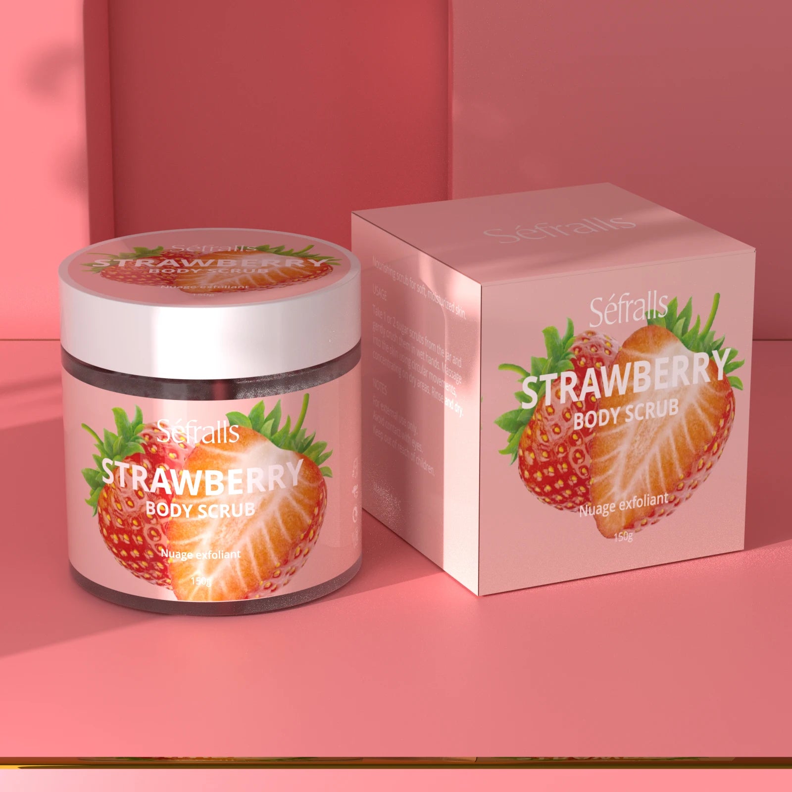 Séfralls Strawberry Body Scrub – Exfoliating & Hydrating Sugar Scrub