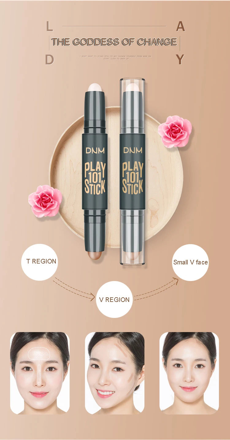 Double-End Concealer Stick – Foundation & Contour Pen for Flawless Coverage