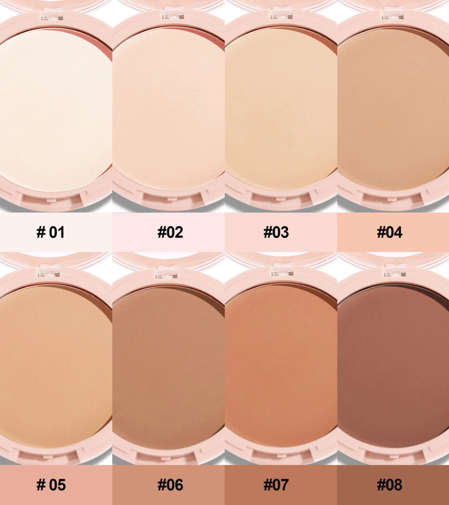 8 Color Matte Face Pressed Powder – Long-Lasting Oil Control & Full Coverage