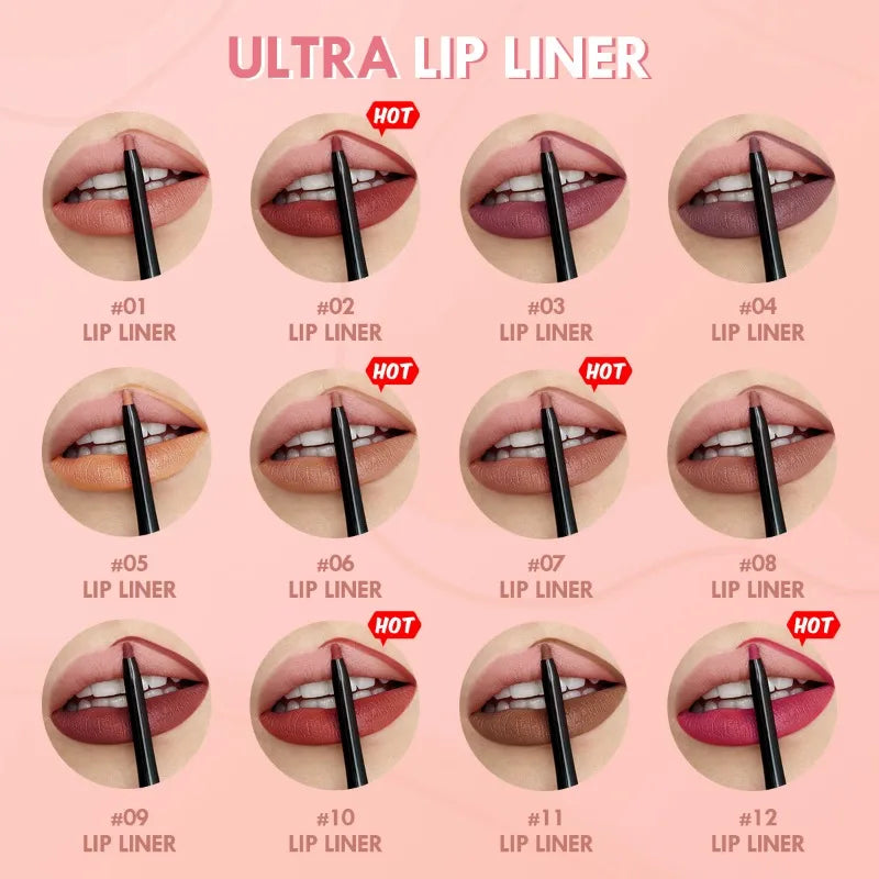 Waterproof Matte Lipliner Pencil – Long-Lasting & Non-Stick Formula