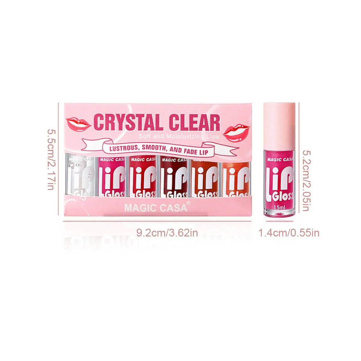 MAGIC CASA 6pcs Hydrating Jelly Lip Oil – Long-Lasting & Moisturizing