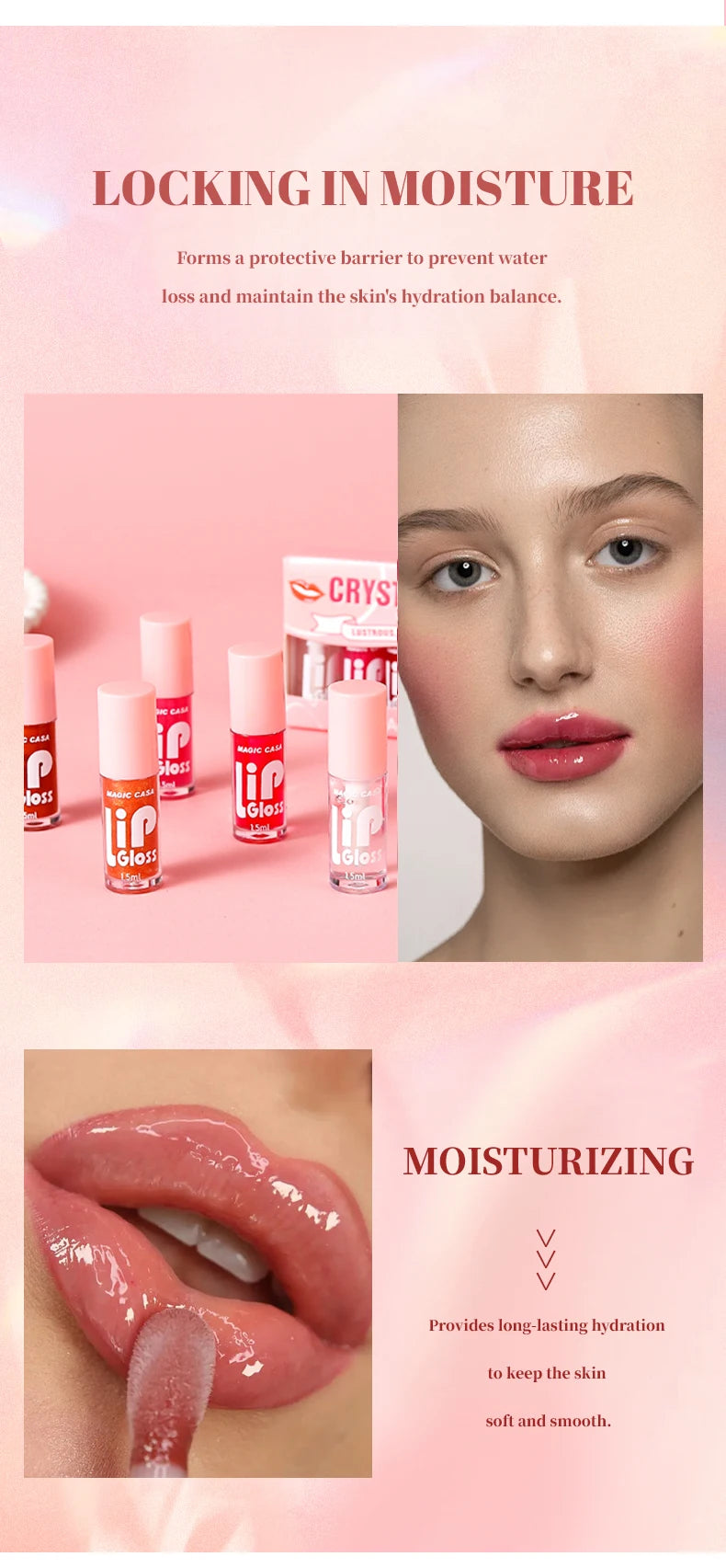 MAGIC CASA 6pcs Hydrating Jelly Lip Oil – Long-Lasting & Moisturizing