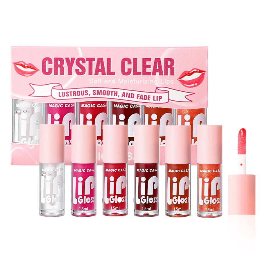 MAGIC CASA 6pcs Hydrating Jelly Lip Oil – Long-Lasting & Moisturizing