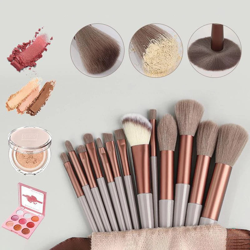 13pcs Makeup Brush Set – Soft Fiber Brushes for Beginners & Professionals