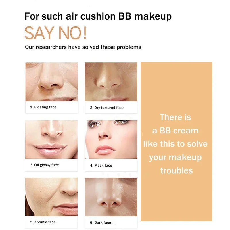 Air Cushion BB Cream – Moisturizing & Waterproof Foundation