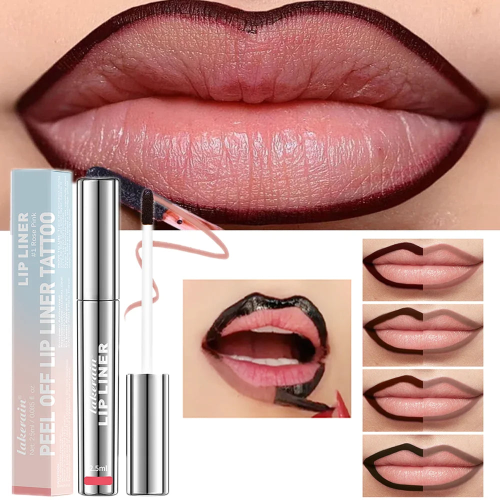 Waterproof Lip Liner & Peel-Off Tattoo Lip Gloss – Long-Lasting Matte Lip Tint