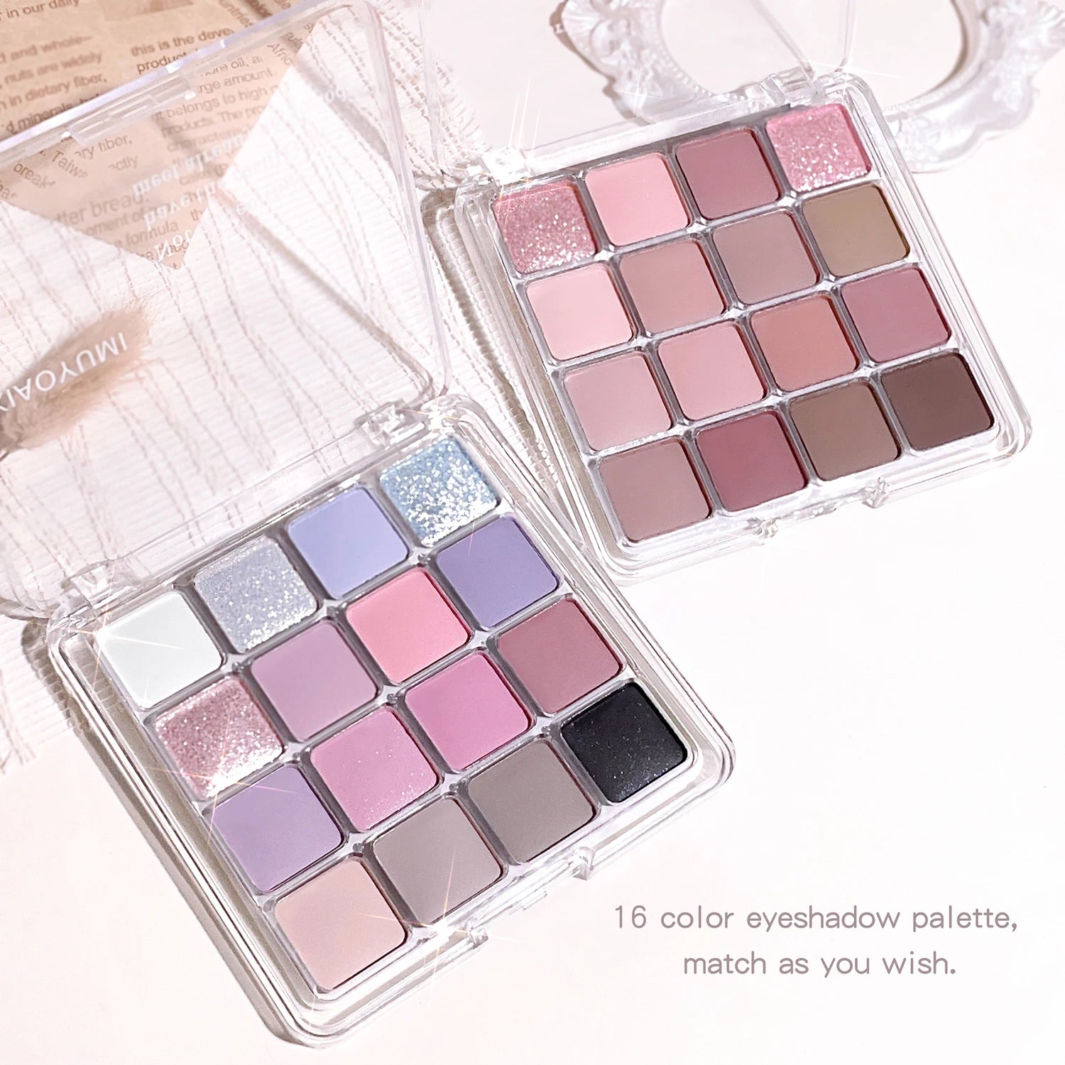 16-Color Sunset Magic Eyeshadow Palette – Pearl & Matte Shades