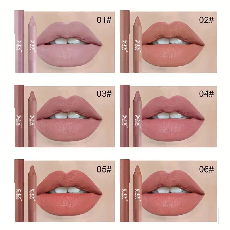 Nude Series Velvet Matte Lipstick Pencil – Long-Lasting & Waterproof