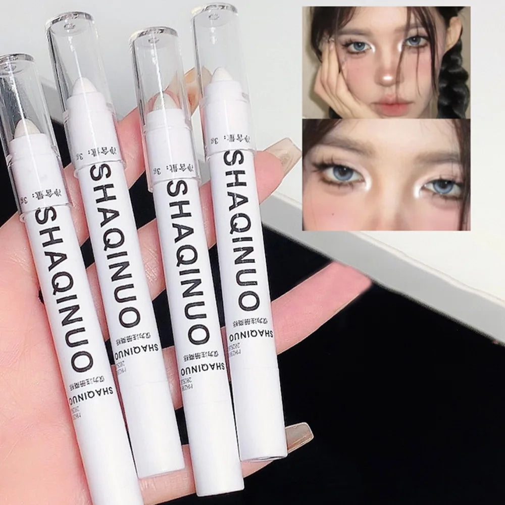 Matte Eyeshadow Stick & Highlighter Pen – White & Shimmer Silver