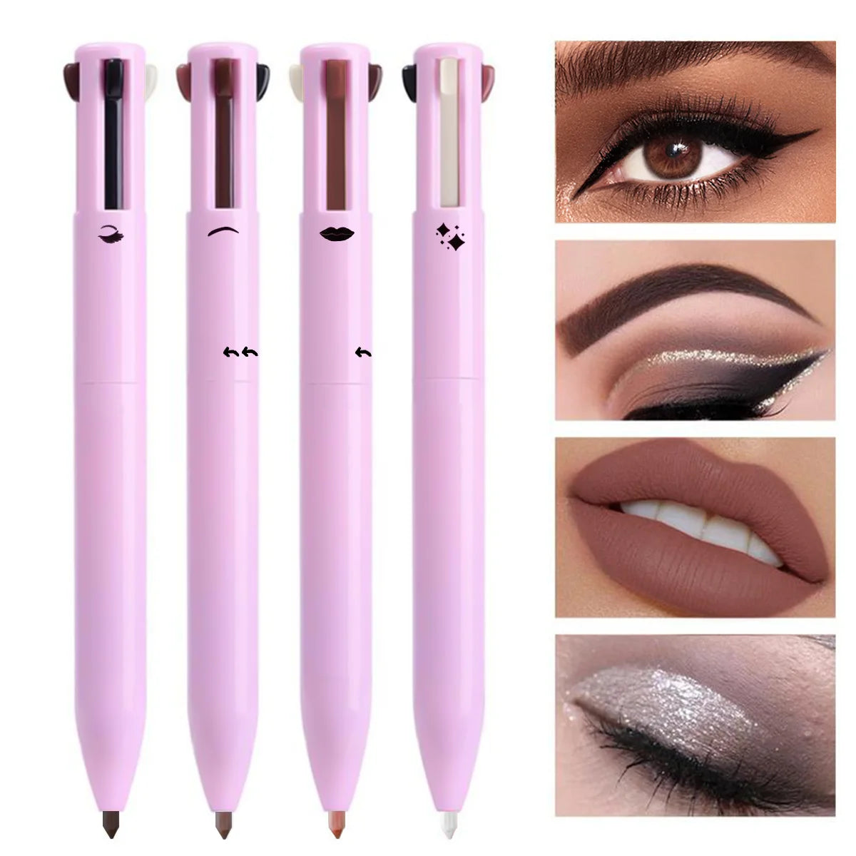 4-in-1 Multi-Functional Pencil Set – Lip Liner, Eyeliner & Eyebrow Pencil