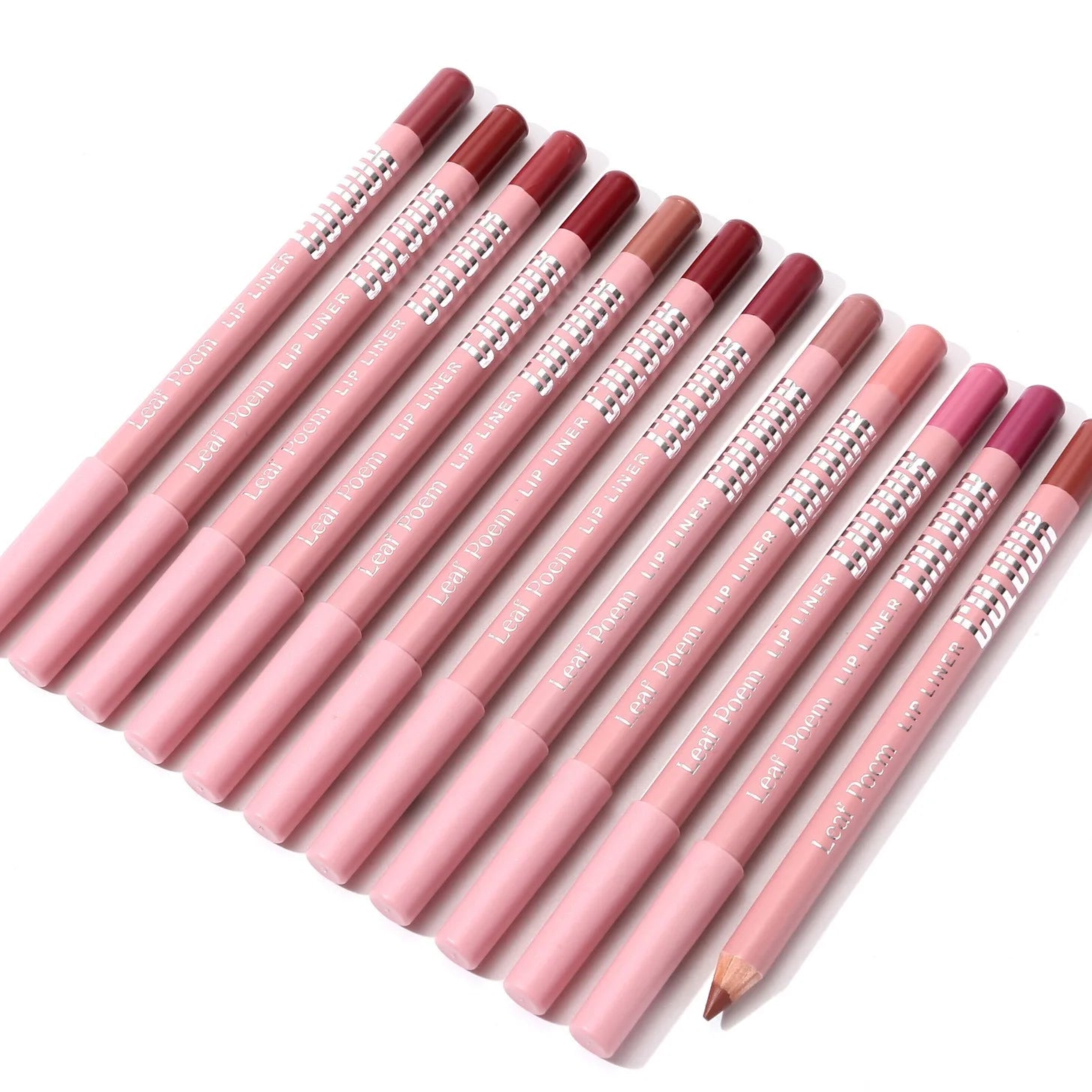 Waterproof Wooden Matte Lip Liner Pencil – 12 Colors for Natural Lip Contouring