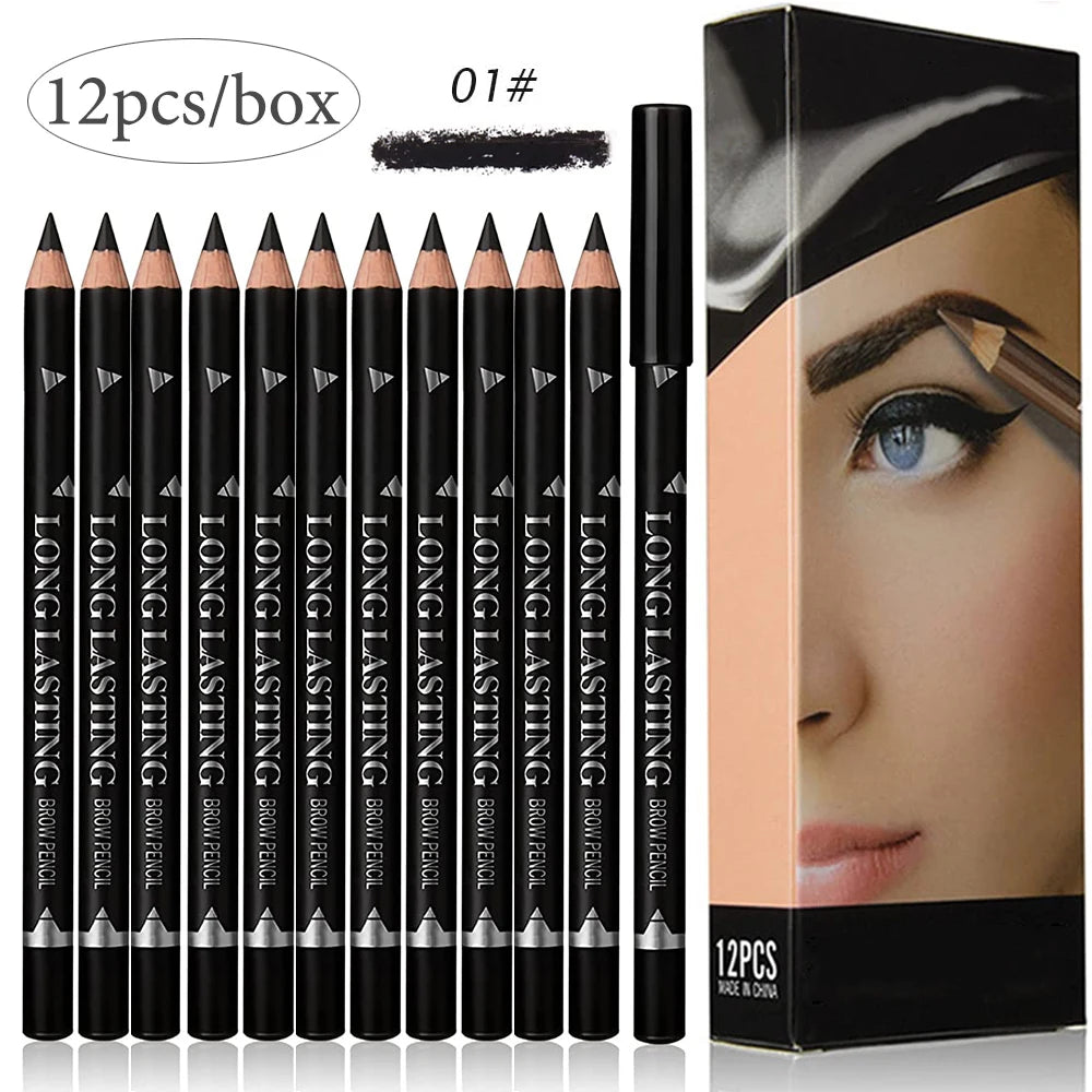 6/12Pcs Waterproof Eyebrow Pencil Set – Professional Eye Makeup Tool