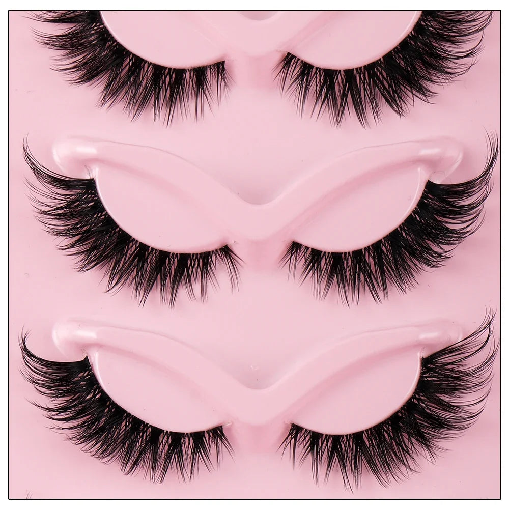 5 Pairs Cat Eye Faux Mink Eyelashes – Winged & Elongated Look