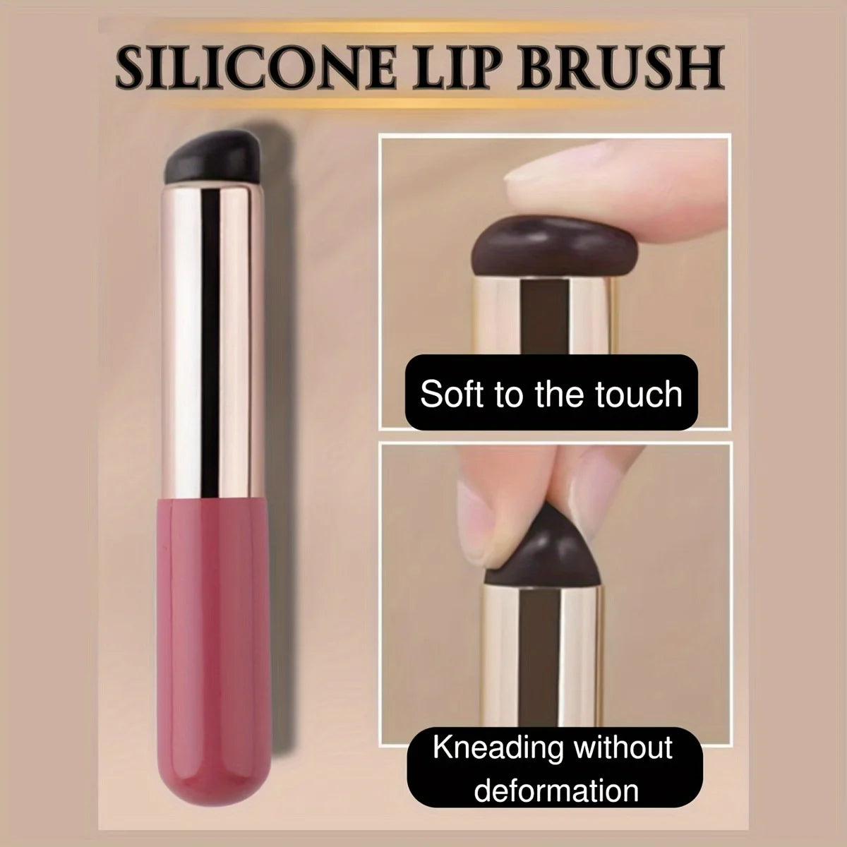 Portable Silicone Lip Brush with Cover – Mini Makeup Applicator