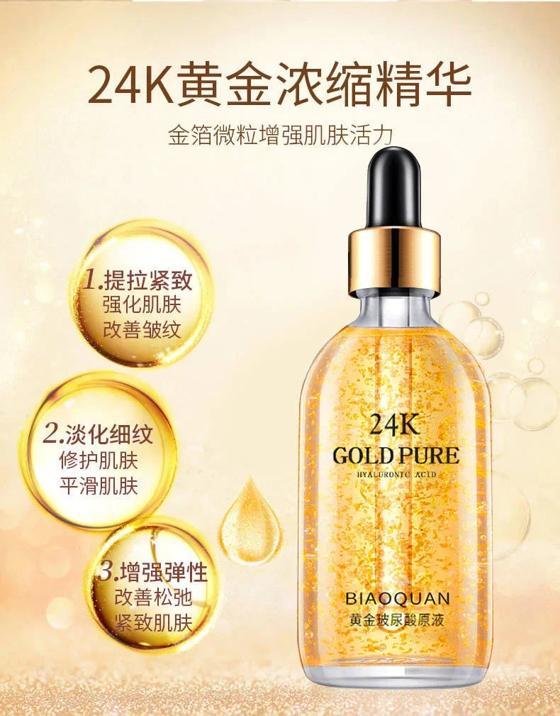 100ml 24K Gold Hyaluronic Acid Face Serum – Anti-Aging & Brightening