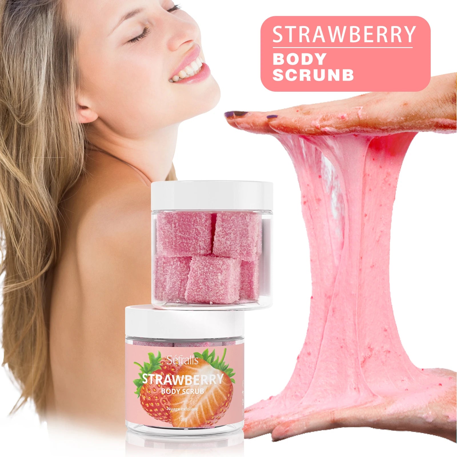 Séfralls Strawberry Body Scrub – Exfoliating & Hydrating Sugar Scrub