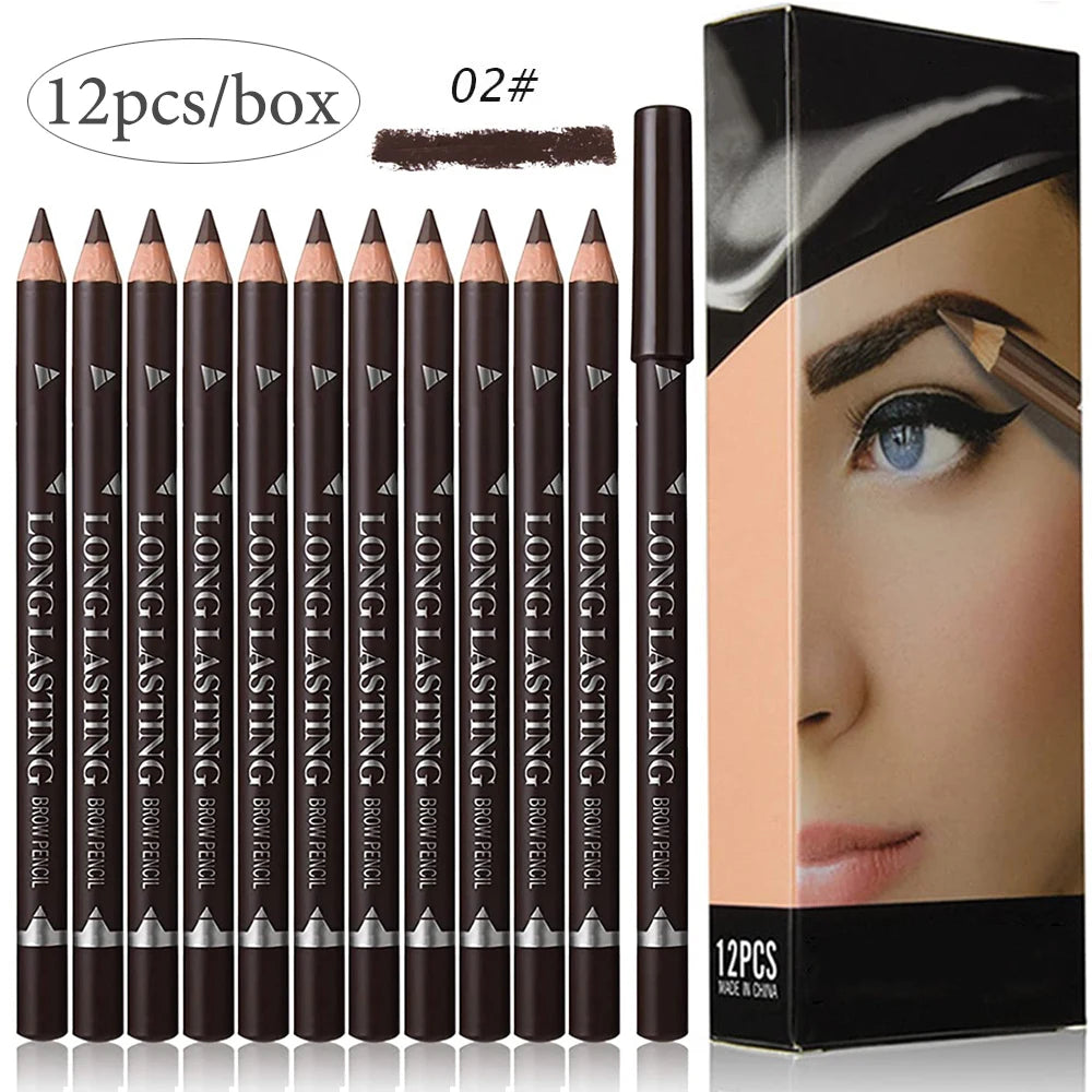 6/12Pcs Waterproof Eyebrow Pencil Set – Professional Eye Makeup Tool